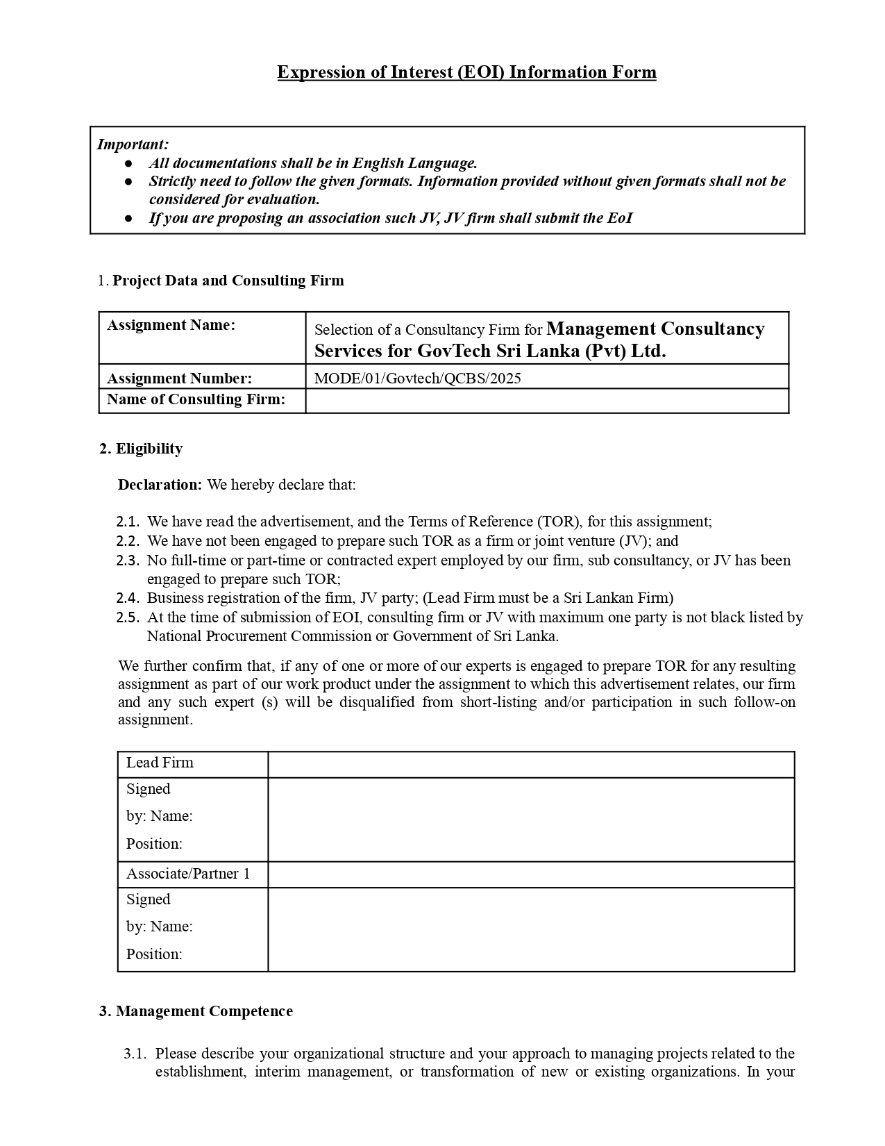 Form - GOVETECH